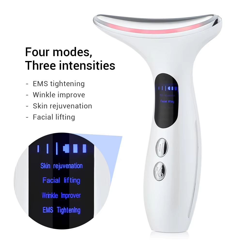 EMS Facial Lifting Massager Neck Face Beauty Device 3 Colors Led Photon Therapy anti Wrinkle Double Chin Remover Skin Care Tools