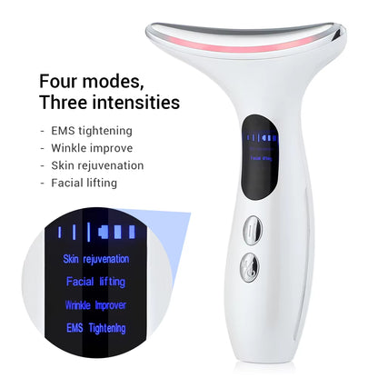 EMS Facial Lifting Massager Neck Face Beauty Device 3 Colors Led Photon Therapy anti Wrinkle Double Chin Remover Skin Care Tools