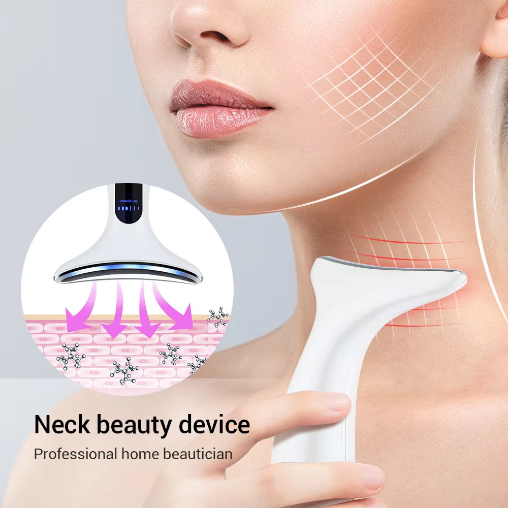 EMS Facial Lifting Massager Neck Face Beauty Device 3 Colors Led Photon Therapy anti Wrinkle Double Chin Remover Skin Care Tools