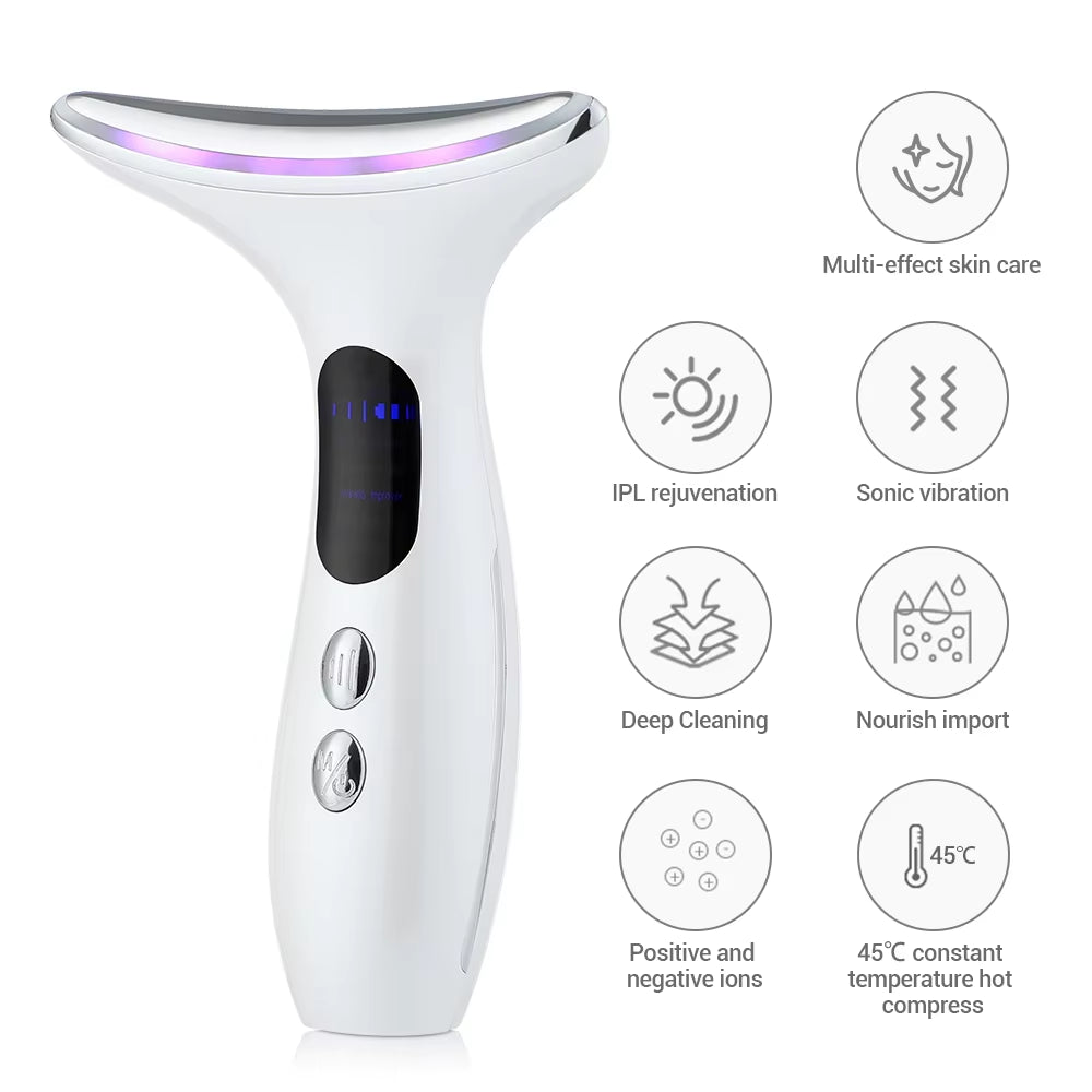 EMS Facial Lifting Massager Neck Face Beauty Device 3 Colors Led Photon Therapy anti Wrinkle Double Chin Remover Skin Care Tools